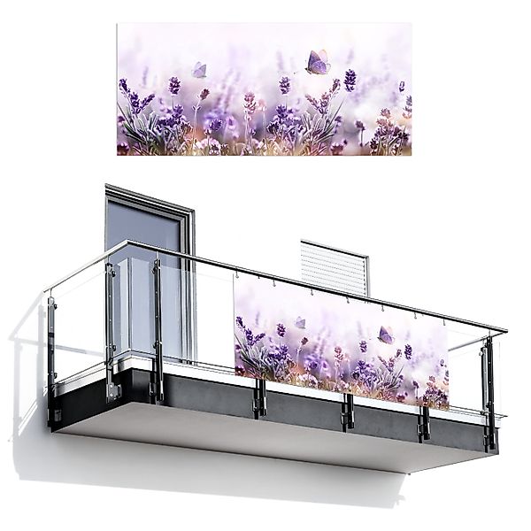 MuchoWow Balkonsichtschutz Lavendel - Schmetterling - günstig online kaufen