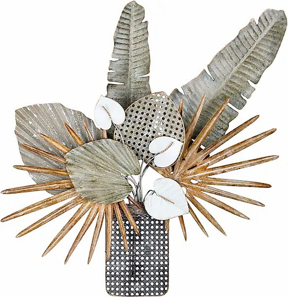 GILDE Wanddekoobjekt »Wandrelief Vase Aruba«, (1 St.) günstig online kaufen