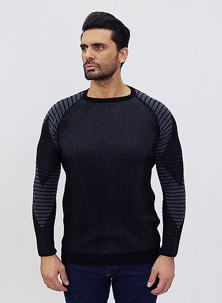 Denim Distriqt Strickpullover Zweifarbiger Feinstrick mit feinen Details günstig online kaufen