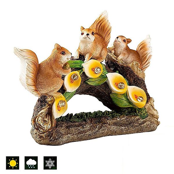 MUPOO Gartenfigur Solar Gartentier Eichhörnchen/Schildkröte mit günstig online kaufen