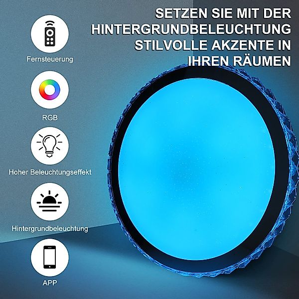 WILGOON Deckenleuchte RGB Sternenhimmel Dimmbar, Fernbedienung günstig online kaufen