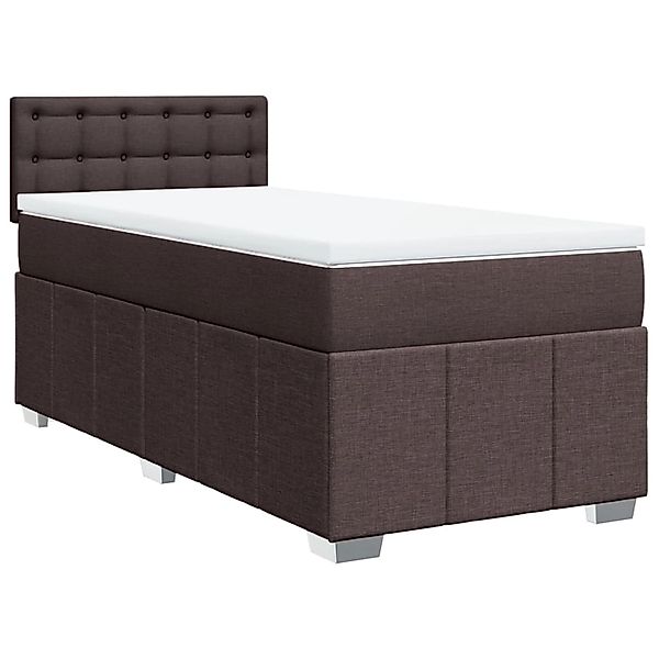 vidaXL Boxspringbett mit Matratze Dunkelbraun 100x200 cm Stoff 3286996 günstig online kaufen