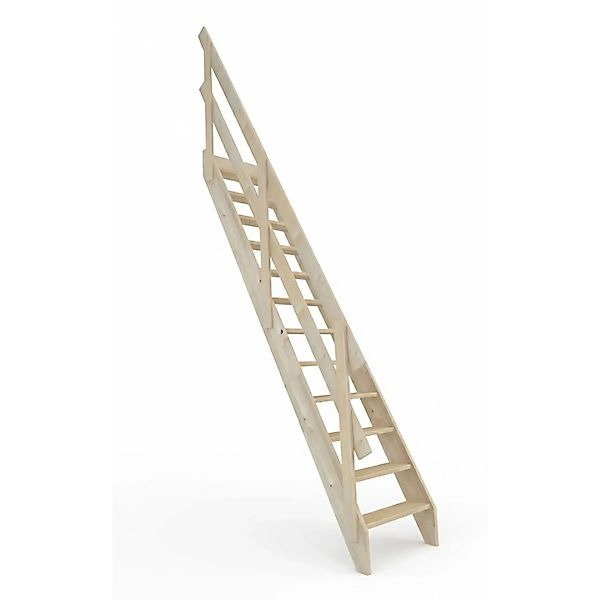 StarWood Treppe Fichte 2000 Holzgeländer 2 Querleisten günstig online kaufen