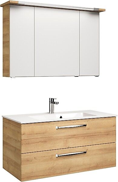 Saphir Badmöbel-Set »Trentino 2-tlg Mineralmarmor-Waschtisch, Spiegelschran günstig online kaufen