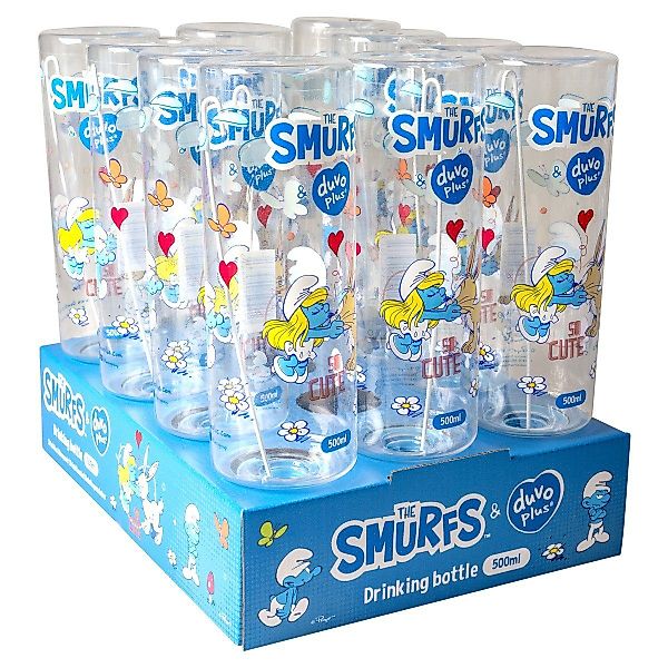 DUVO+ Wasserspender Trinkflasche Schlumpfine transparent 500 günstig online kaufen
