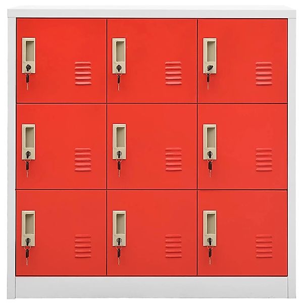 vidaXL Spind Schließfachschrank Hellgrau und Rot 90x45x92,5 cm Stahl günstig online kaufen