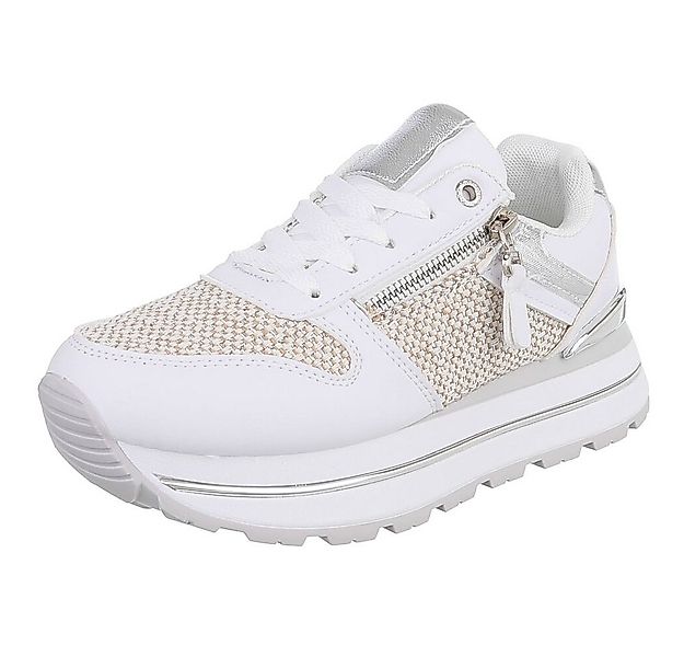 Ital-Design Stylischer Sneaker mit Reißverschluss für Damen Sneaker (912609 günstig online kaufen