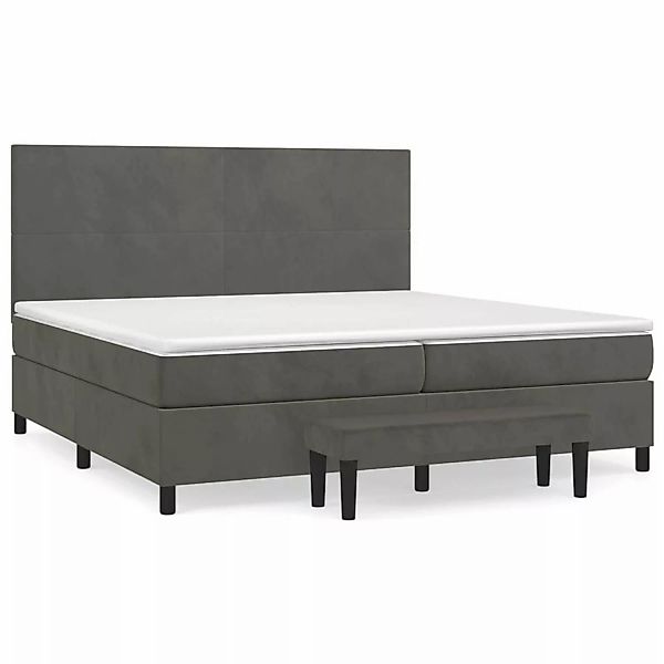 vidaXL Boxspringbett mit Matratze Dunkelgrau 200x200 cm Samt1371136 günstig online kaufen