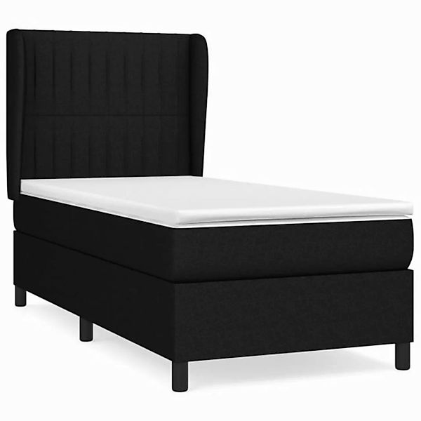 furnicato Bett Boxspringbett mit Matratze Schwarz 80x200 cm Stoff (1-tlg) günstig online kaufen