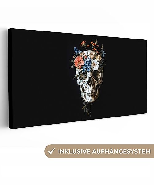 OneMillionCanvasses® Leinwandbild Panorama Blumen - Totenkopf günstig online kaufen