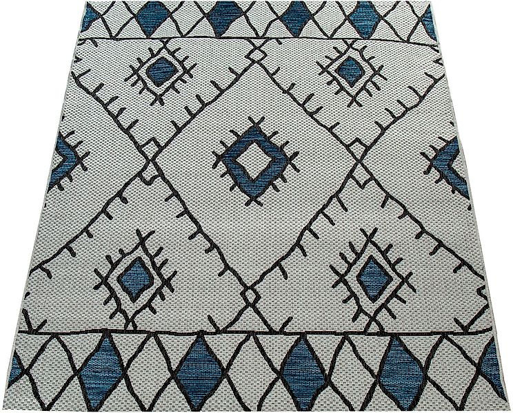 Paco Home Teppich »Kuba 124«, rechteckig, 4 mm Höhe, Flachgewebe, Rauten De günstig online kaufen
