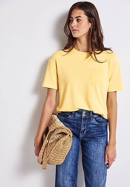 STREET ONE T-Shirt aus elastischem Materialmix günstig online kaufen