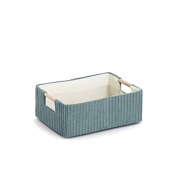 Zeller Present Aufbewahrungskorb, Baumwolle/Polyester/Holz, salbei, ca. günstig online kaufen