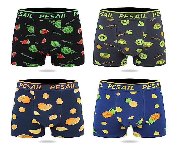 Pesail Boxershorts 4er Pack Herren Boxershorts bunter Mix, M - 2 XL, Baumwo günstig online kaufen