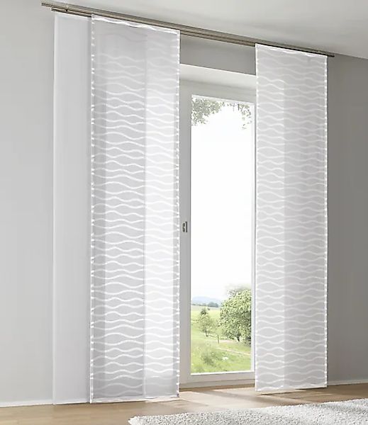 Kutti Schiebegardine »Enya«, (1 St.), Ausbrenner Welle transparent uni günstig online kaufen