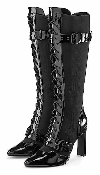 LASCANA Belle Affaire High-Heel-Stiefel "Schnürstiefel mit elastischem Scha günstig online kaufen