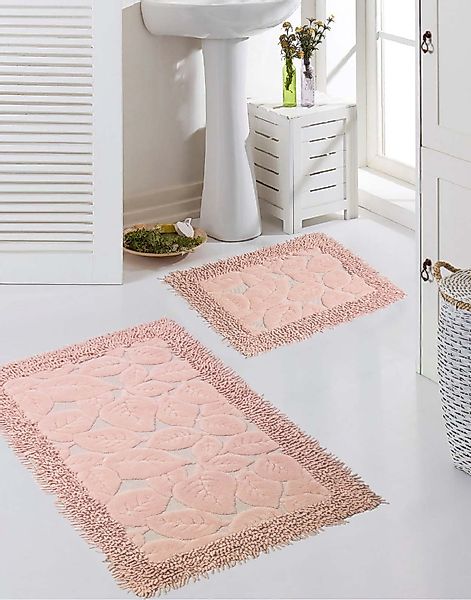 Carpetia Teppich Badematten Set 2-teilig Blätter günstig online kaufen