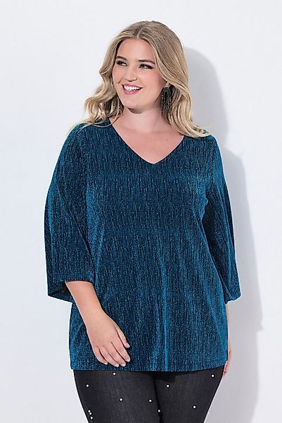 MIAMODA T-Shirt T-Shirt A-Linie Glitzer-Effekt 3/4-Ärmel günstig online kaufen