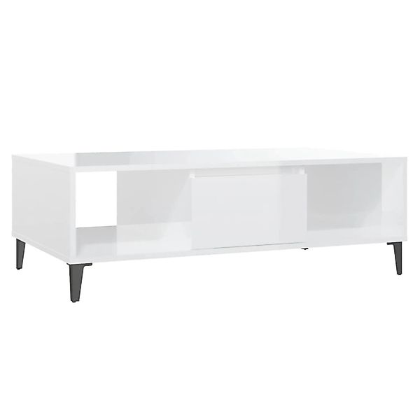 vidaXL Couchtisch Hochglanz-Weiß 103,5x60x35 cm Holzwerkstoff 806028 günstig online kaufen
