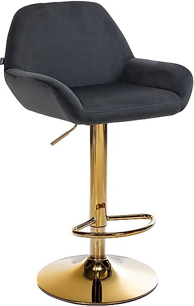 CLP Barhocker Braga, Samt-Bezug, Gestell Gold-Optik, günstig online kaufen