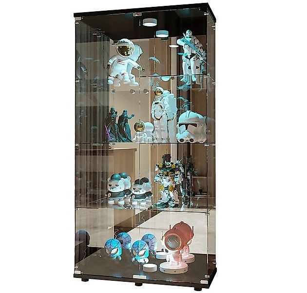 FUROKOY Glasvitrine Vitrinenschrank mit Glastüren und Beleuchtung Sammlervi günstig online kaufen