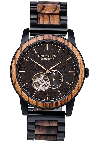 Holzkern Automatikuhr Automatik San Francisco Zebrano/Ahorn günstig online kaufen