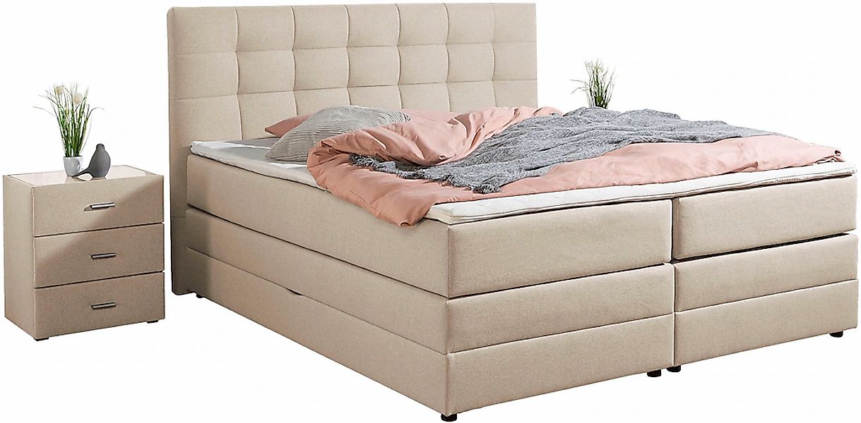 Home affaire Boxspringbett "Ethan" inkl. Topper und geräumigen Bettkasten e günstig online kaufen