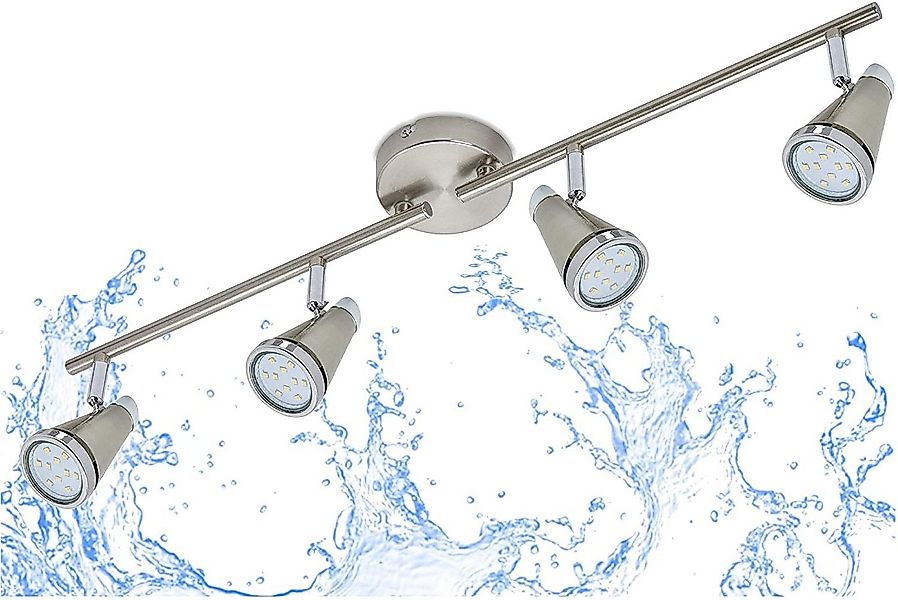 TRANGO LED Deckenleuchte, 4-flammig 1009-42 LED Badleuchte WET IP44 Bad Dec günstig online kaufen