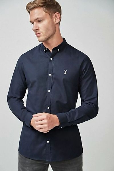 Next Langarmhemd Langärmliges Oxford-Stretchhemd im Slim Fit (1-tlg) günstig online kaufen