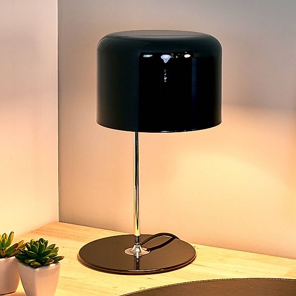 Oluce Tischleuchte Coupé, schwarz/chrom, Metall, Höhe 45 cm günstig online kaufen