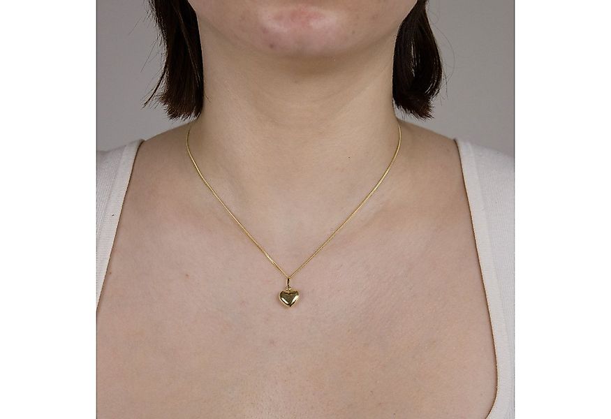 HOPLO Herzanhänger Anhänger Herz 333-8 Karat Gold mit vergoldeter Silberket günstig online kaufen