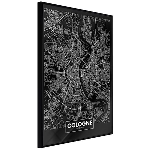 Poster - City Map: Cologne (dark) günstig online kaufen