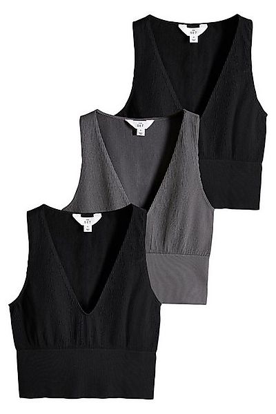The Set Crop-Top The Set nahtlose, gerippte Kurztops im 3er-Pack (3-tlg) günstig online kaufen