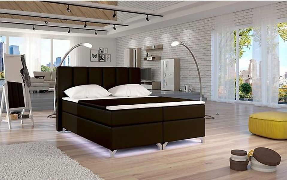 Fun Möbel Boxspringbett Boxspringbett Schlafzimmerbett PARMA mit LED (inkl. günstig online kaufen