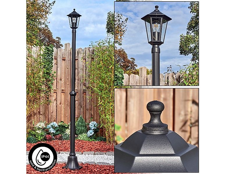 hofstein Pollerleuchte Außenwegeleuchte aus Metall/Glas in Schwarz/Klar, oh günstig online kaufen