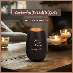 Der Porzellan-Laden Windlicht Personalisiertes Windlicht: 'Glück günstig online kaufen