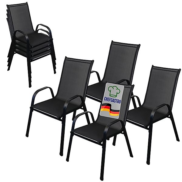 CHEFGASTRO Stapelstuhl 4er Set Mit Armlehnen & Hohe Rückenlehne 93x69x61cm günstig online kaufen