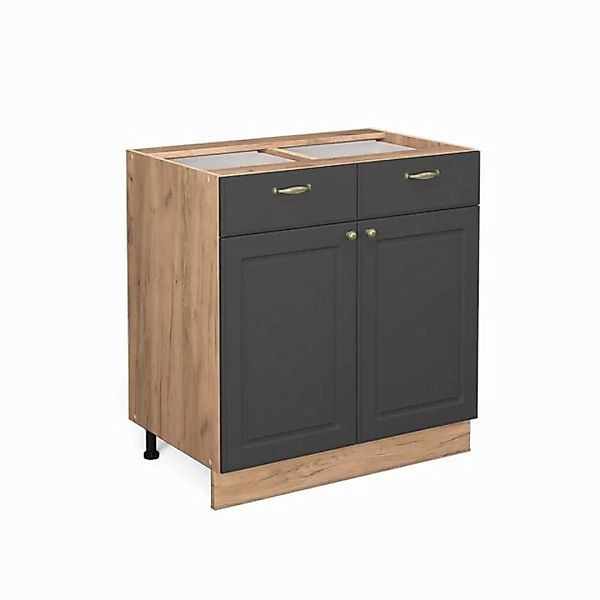 Vicco Unterschrank Fame-Line, Anthrazit-Gold/Goldkraft Eiche, 80 cm ohne Ar günstig online kaufen