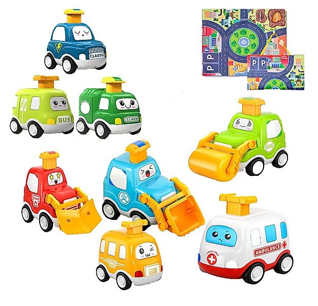 CLTYQ Spielzeug-Auto 8 Mini Auto Spielzeug für Kinder, Spielteppich,Aufbewa günstig online kaufen