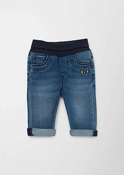 s.Oliver Stoffhose Regular: Jeans im Used-Look Waschung, Stickerei günstig online kaufen