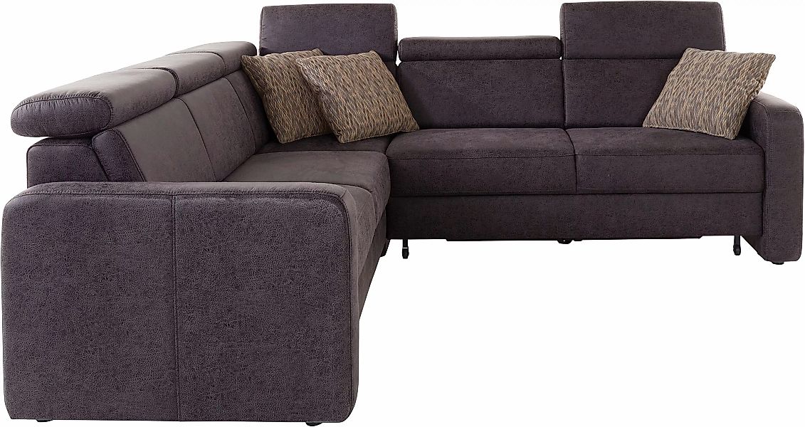 sit&more Ecksofa »Bologna L-Form«, Kopfteilverstellung, wahlweise mit Bettf günstig online kaufen