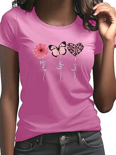 PYL T-Shirt Damen Sommer Rundhalsshirt mit Kurzarm personalisiertes Basic-S günstig online kaufen