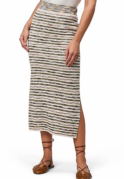 Zero Midirock "Damen Strickrock mit Streifen" Plain/ohne Details günstig online kaufen