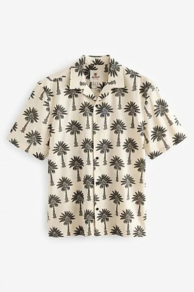 Next Kurzarmhemd Kurzarmhemd mit Palmen-Print und Kuba-Kragen (1-tlg) günstig online kaufen