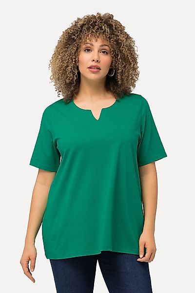 Ulla Popken T-Shirt T-Shirt A-Linie Tunika-Ausschnitt günstig online kaufen