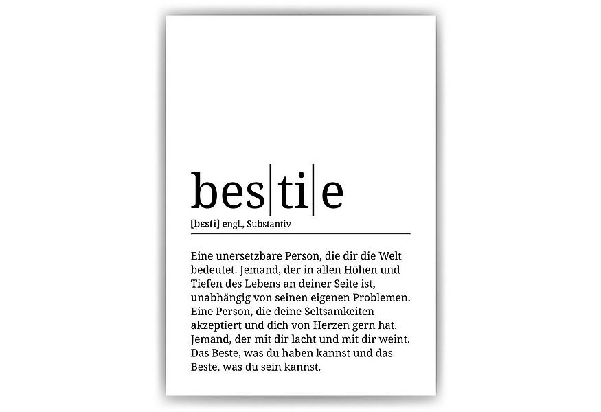 Tigerlino Poster Bestie Definition Beste Freundin Geschenk Freundinnen günstig online kaufen