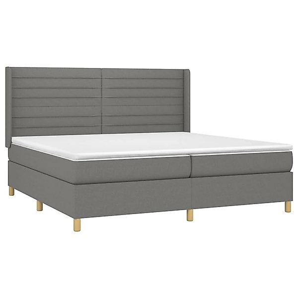 vidaXL Boxspringbett mit Matratze & LED Dunkelgrau 200x200 cm Stoff 3138982 günstig online kaufen