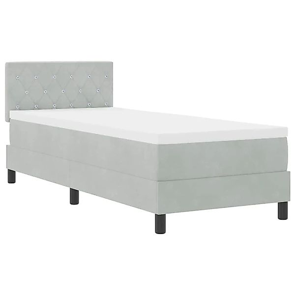 vidaXL Boxspringbett mit Matratze Hellgrau 80 x 200 cm Stoff 3339068 günstig online kaufen