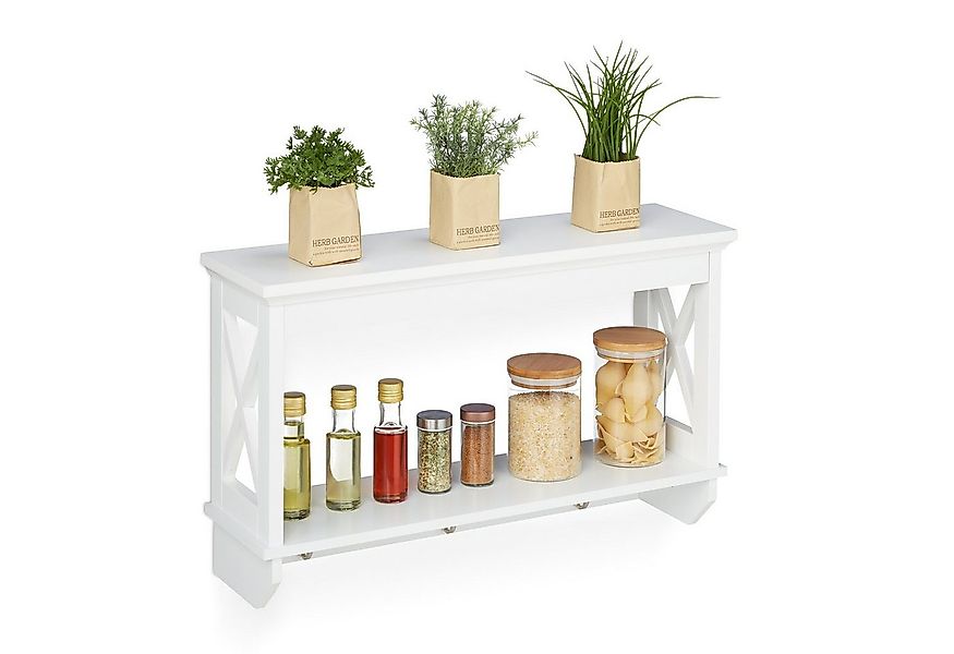 relaxdays Wandregal mit 3 Hake günstig online kaufen