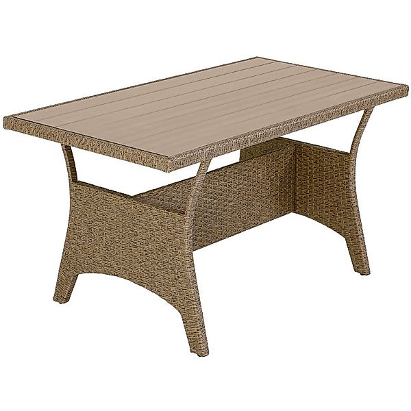 Casaria Gartenlounge-Set, (17-tlg), Polyrattan WPC Esstisch günstig online kaufen